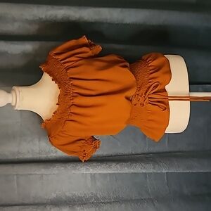 Fashion Nova Orange Smocked Top